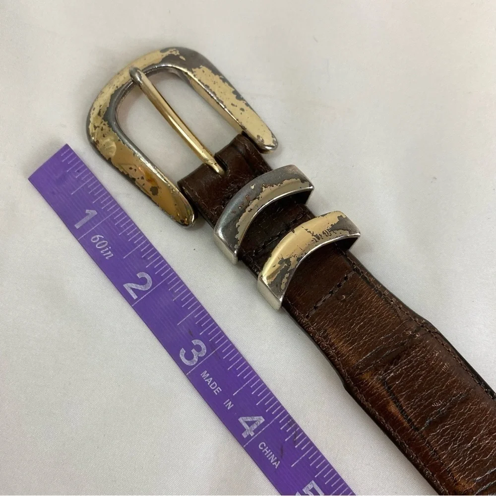 Brighton Vintage Onyx Crocodile Embossed Leather Belt #19408